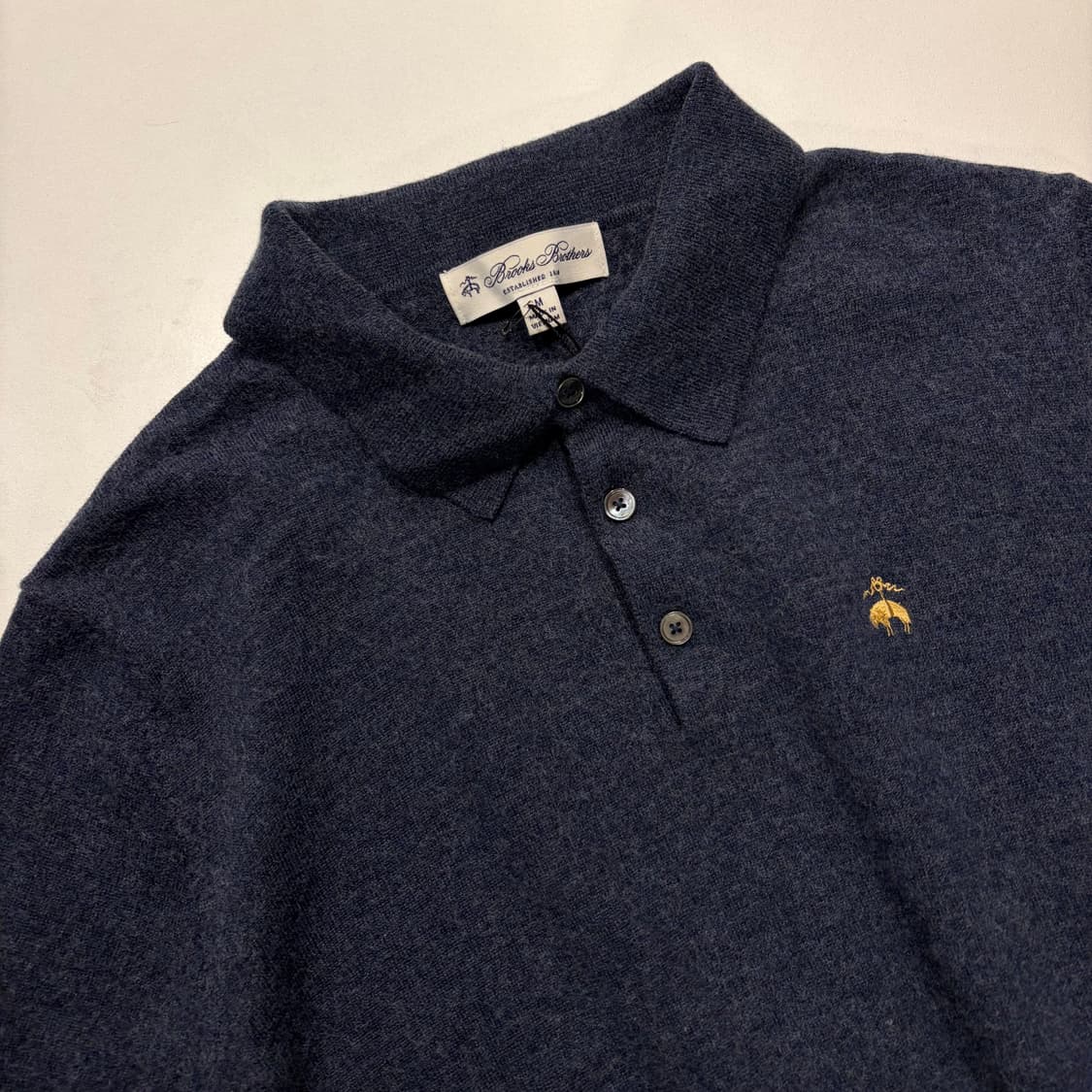 [M] 브룩스브라더스 네이비 울 폴로 니트 스웨터 D430 상품이미지3