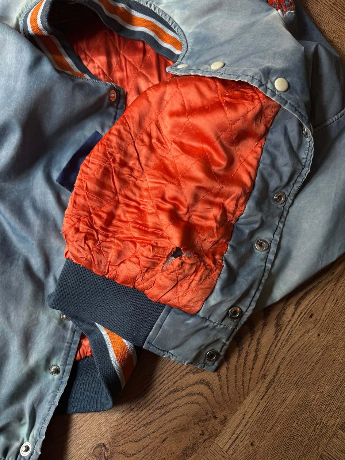 [L]90's NFL 시카고 베어스 빈티지 페이딩 바시티 자캣 상품이미지8