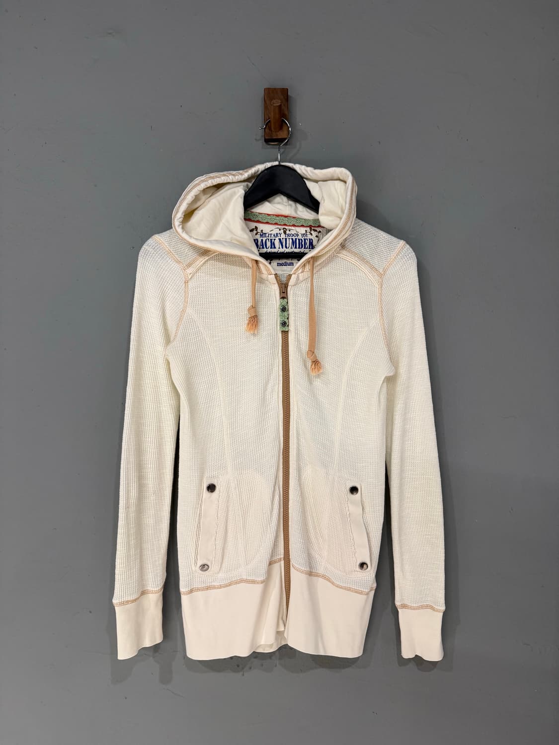 back number waffle 2-way hood zip-up 상품이미지6