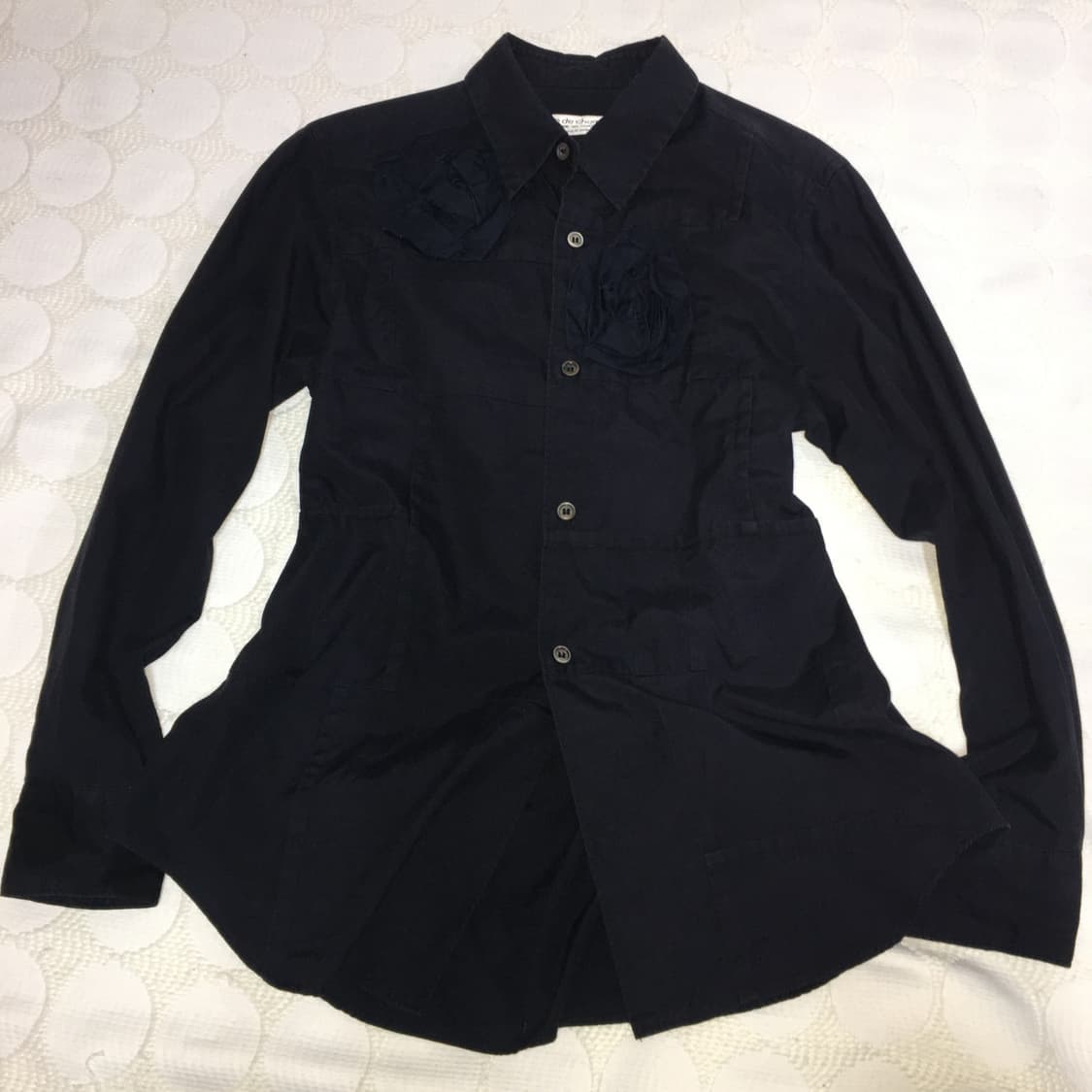 comme des garçons ad2000 장미 딥네이비 셔츠 상품이미지5