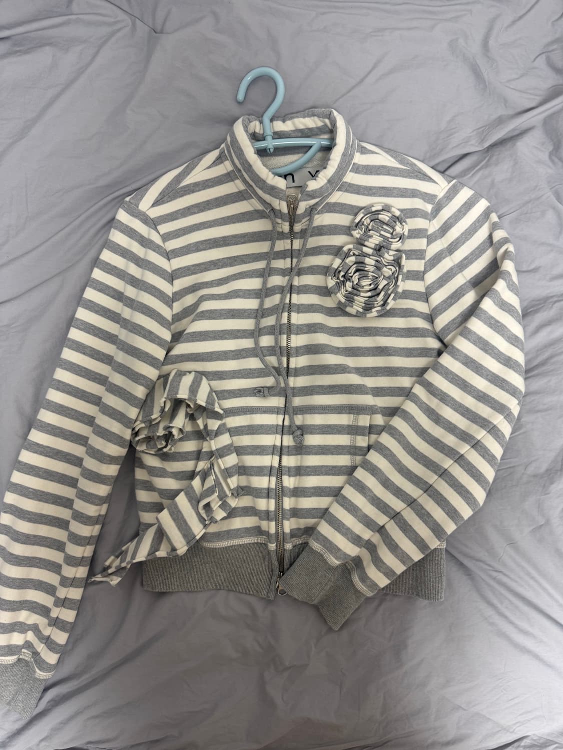 오픈와이와이 아플리케 집업 자켓 그레이 S 상품이미지3