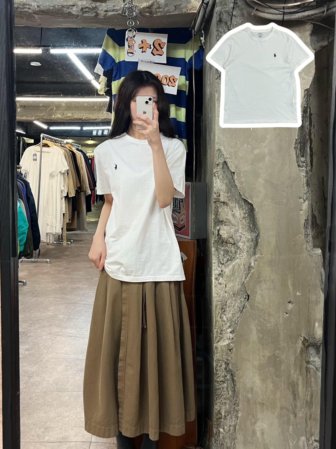 폴로 랄프로렌 베이직 반팔티 화이트 M #csz3804 상품이미지1