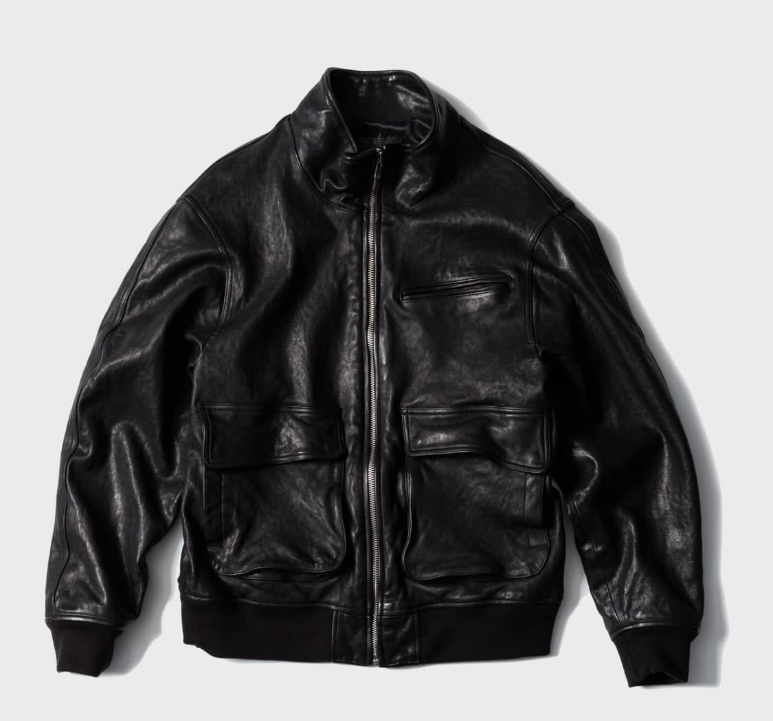 퍼스트플로어 하이넥 램 레더 블루종 (가죽자켓) 46 판매 및 교환 상품이미지1