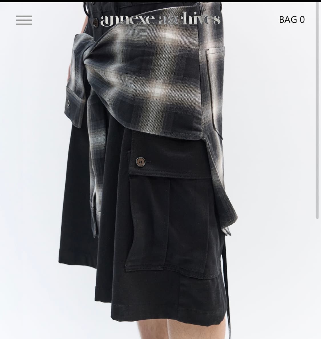 Annexe Archive PLAID DETACH SHORTS BLACK 상품이미지3