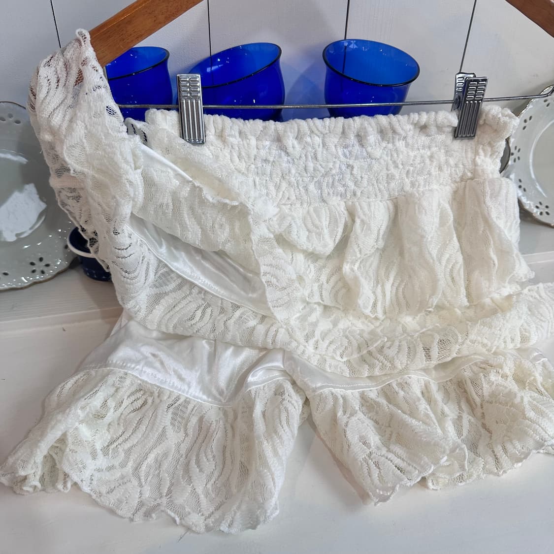 화이트 레이스 프릴 미니 스커트 상품이미지4