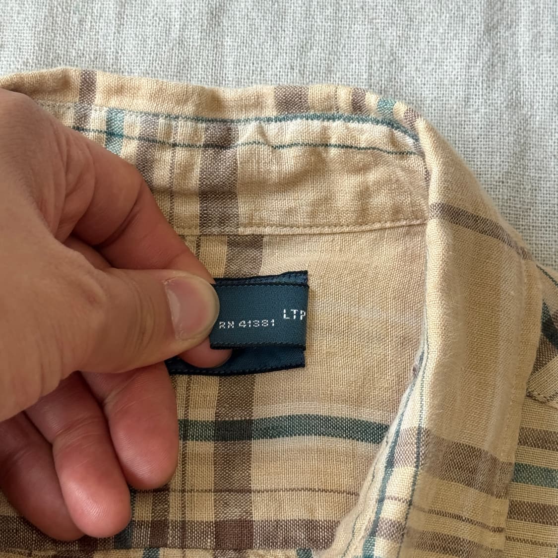 폴로랄프로렌 린넨 베이지 체크셔츠 S 상품이미지6