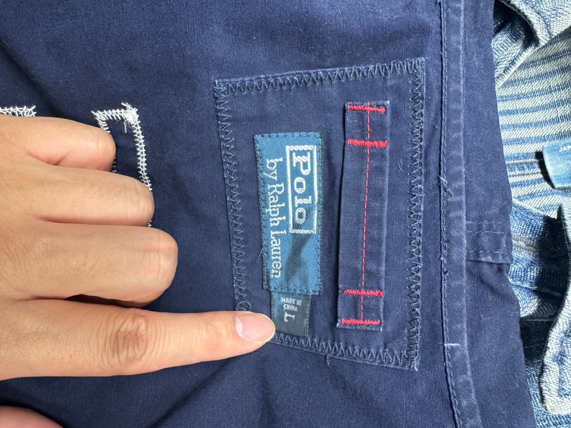 폴로 랄프로렌 USA 면 후드 자켓 네이비 L 상품이미지5