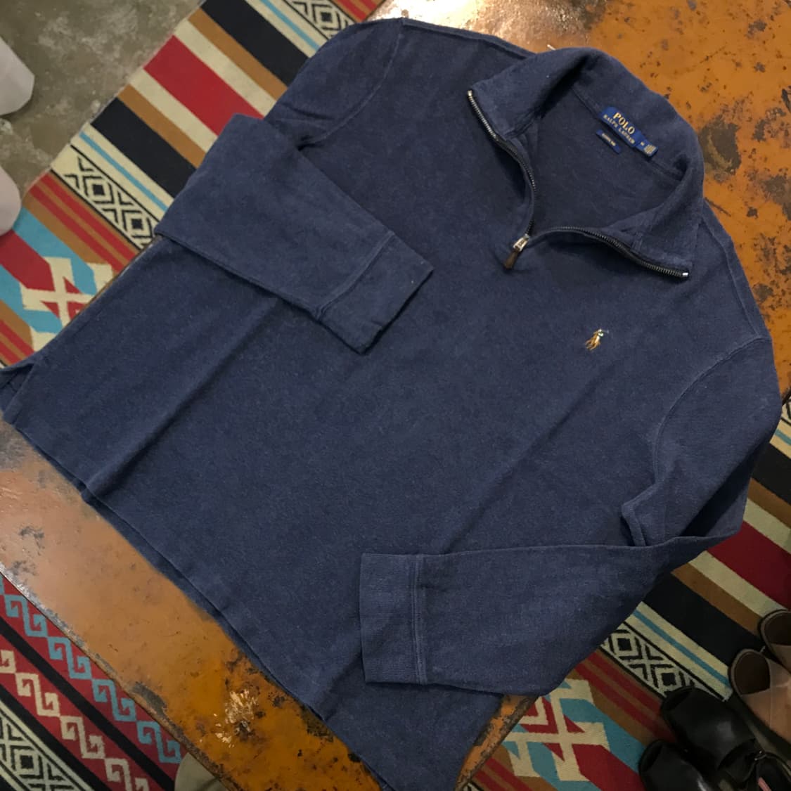 폴로랄프로렌 네이비 코튼 반집업 풀오버 남성 105 110 사이즈  상품이미지2