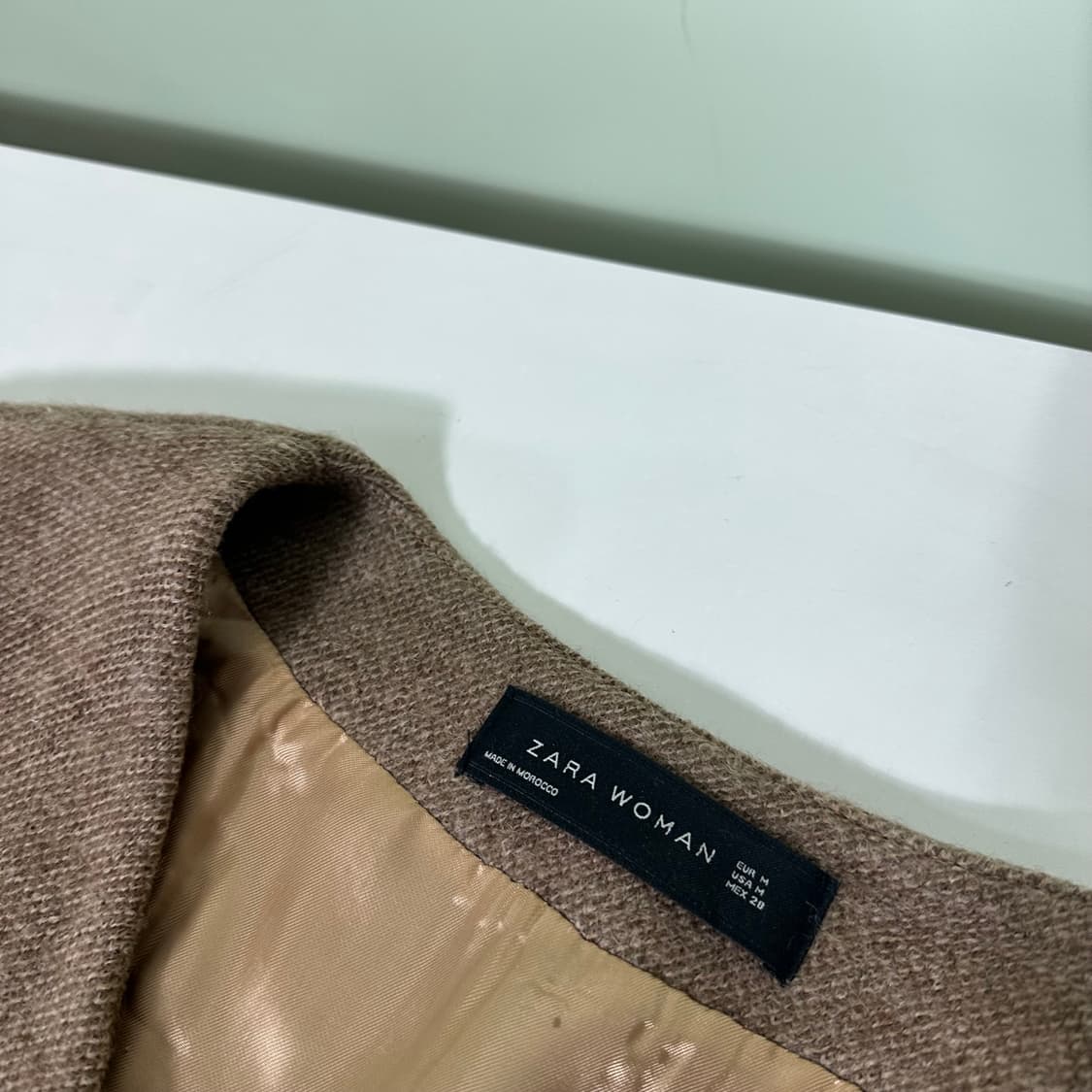 우먼M 자라우먼 베이지 라나울 논카라 7부코트 상품이미지5