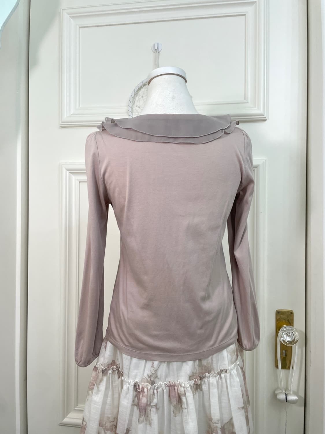 indi pink ruffle shirring cotton top 상품이미지5