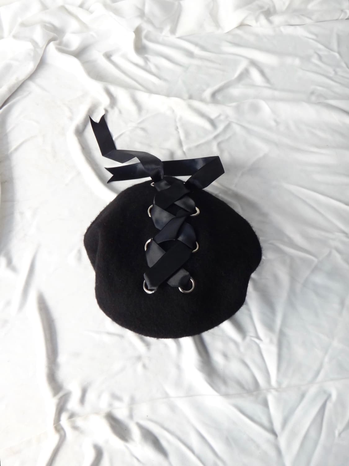 Ribbon strap beret / black 상품이미지1
