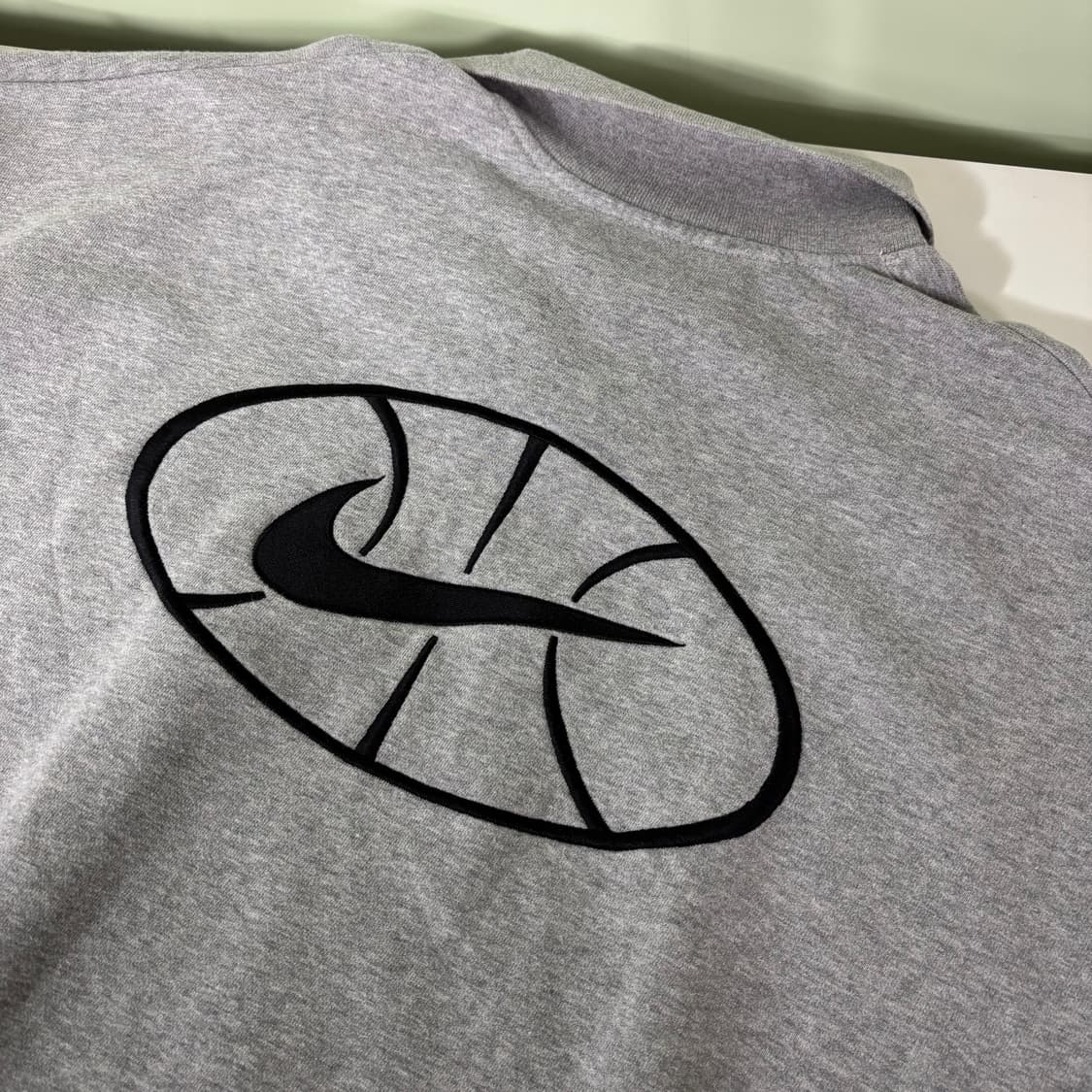 100-105 나이키 그레이 백로고 오픈카라 맨투맨 상품이미지3