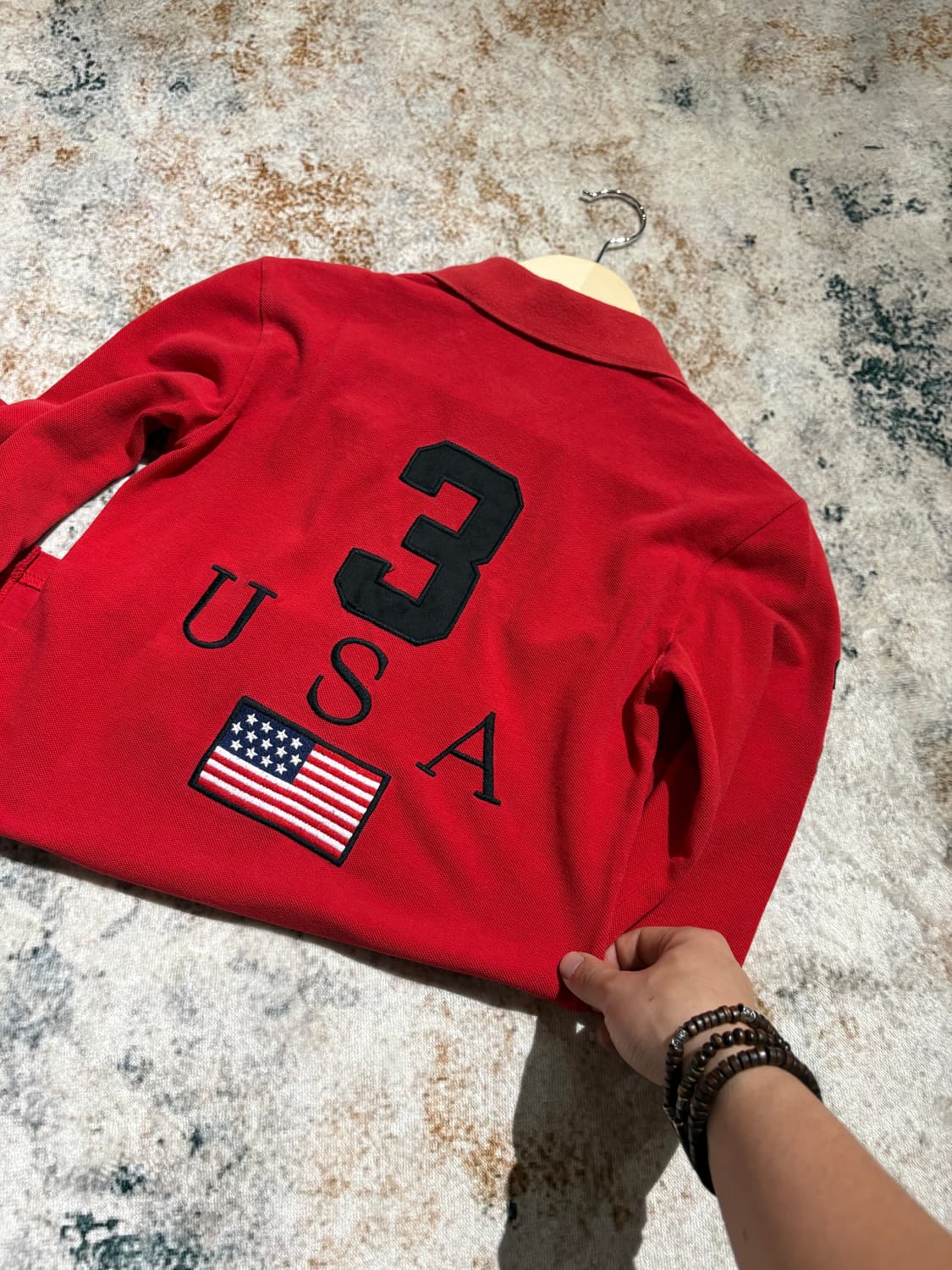 폴로 빅포니 USA 성조기 카라 럭비티셔츠 상품이미지4