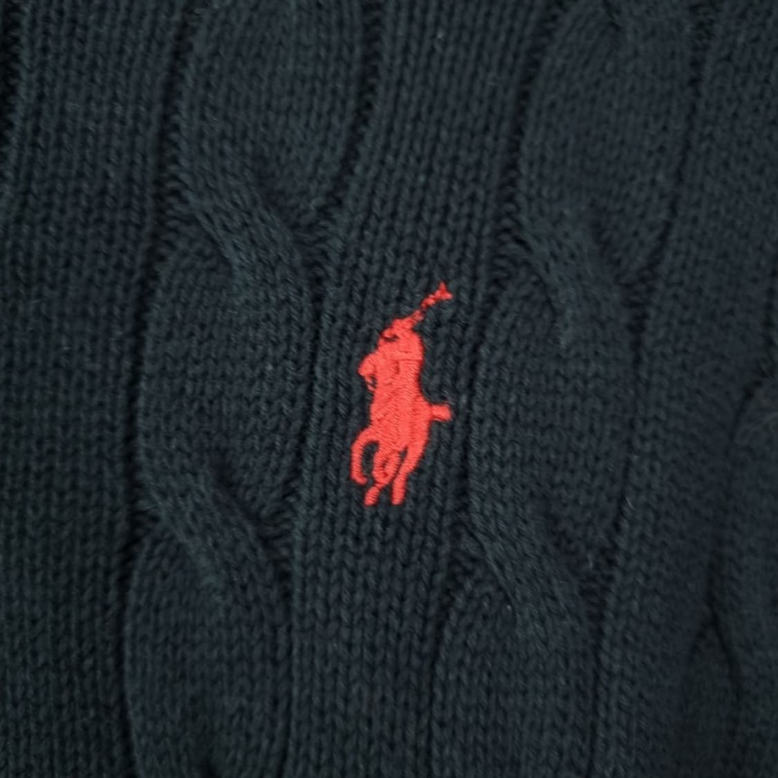 [폴로 랄프로렌] 포니 로고 자수 케이블 꽈배기 니트 블랙 M19874 상품이미지6