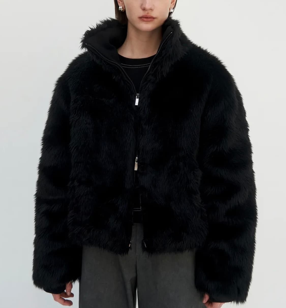 트리밍버드 하이넥퍼자켓 블랙 판매해요 상품이미지1