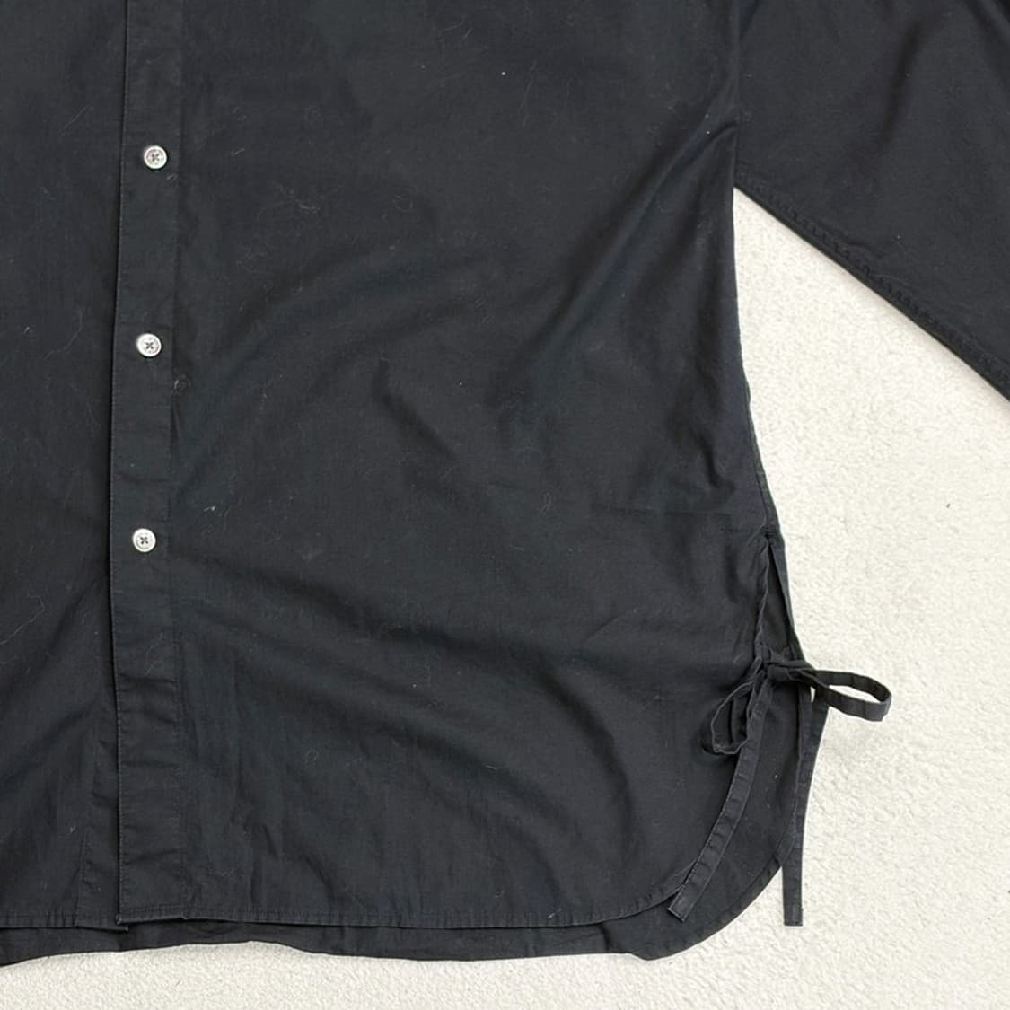 BEAMS 블랙 차이나카라 트임 셔츠 XL 상품이미지2