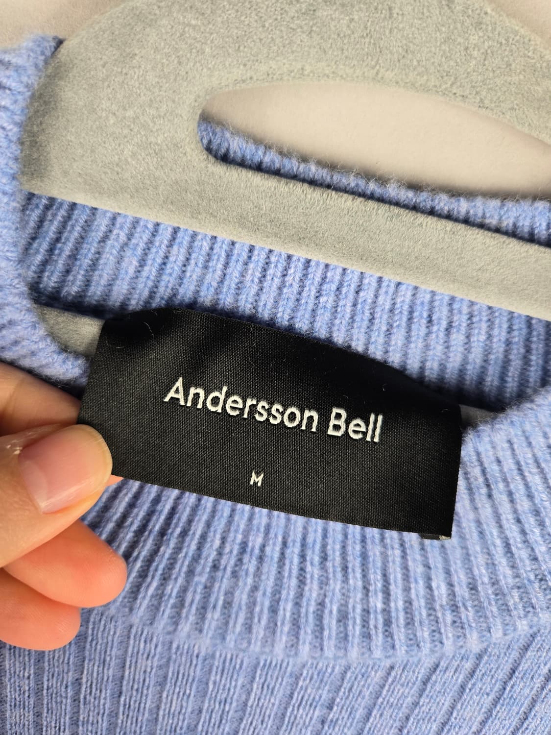 [무료배송]앤더슨벨 M 울100 요안 컬러 블로킹 니트 드레스 원피스 상품이미지7