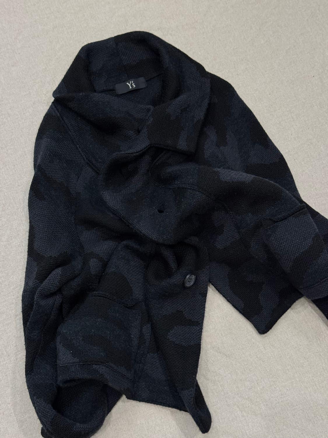 요지야마모토 비대칭 크롭 울 카모 자켓 상품이미지5