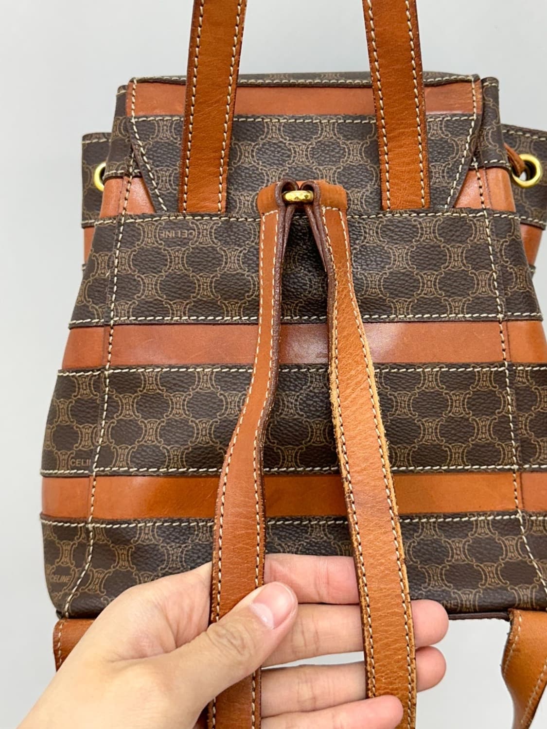 celine / 셀린느 브라운 마카담 미니 백팩   상품이미지6