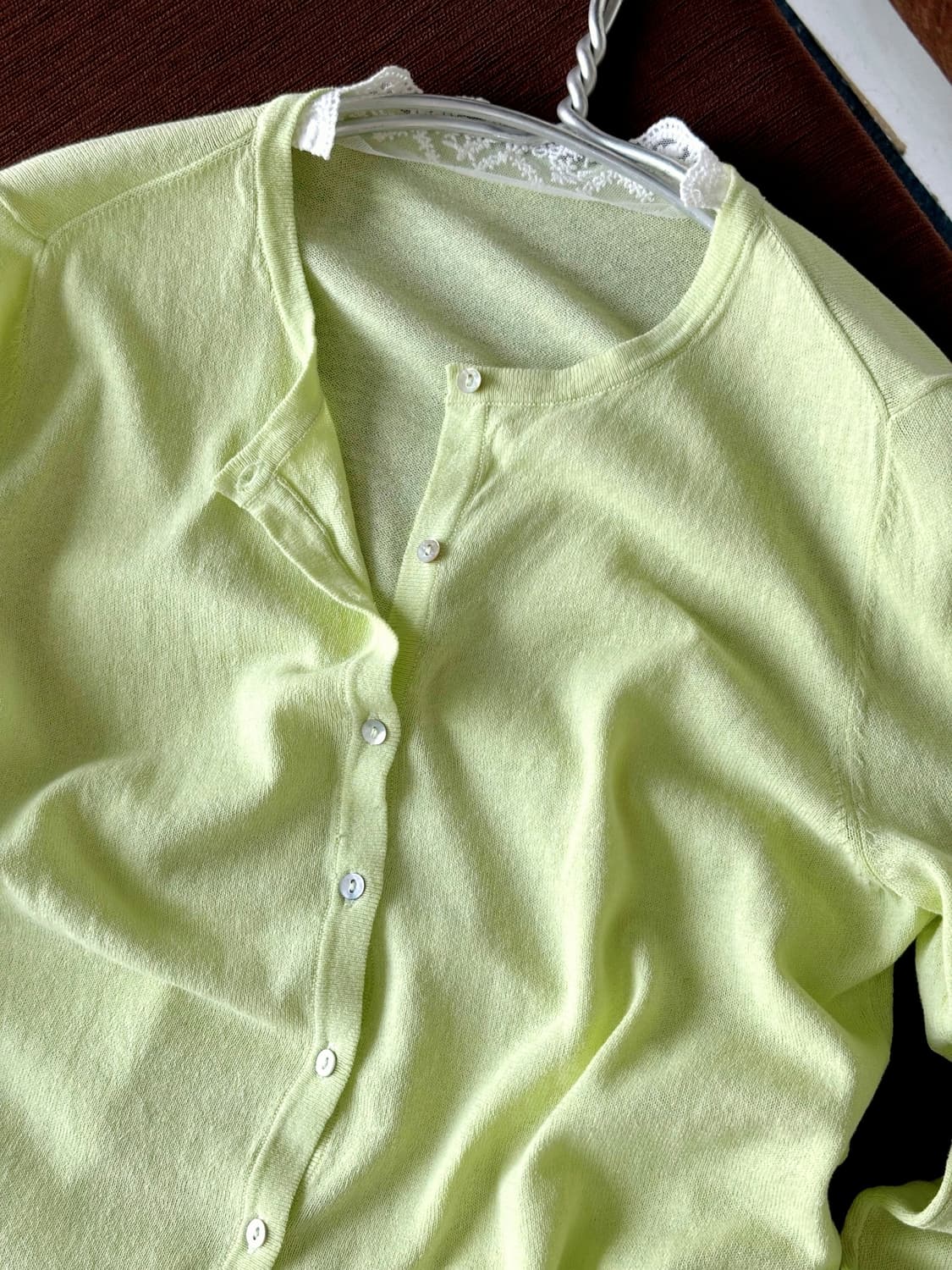 High gauge cotton lace design cardigan 상품이미지2