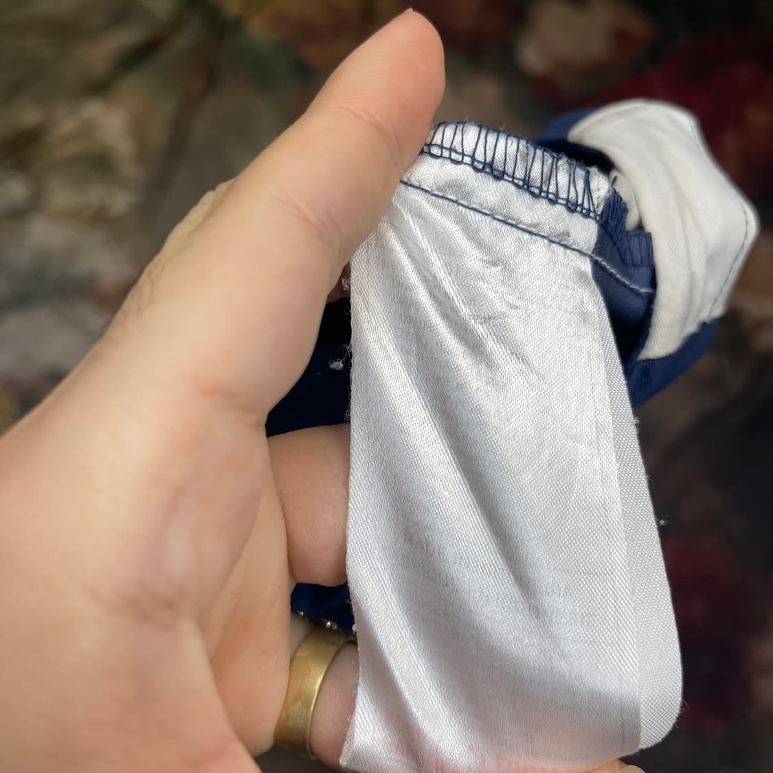 나이키 빈티지 테니스로고 블루 네이비 배색바람막이 XL 상품이미지5