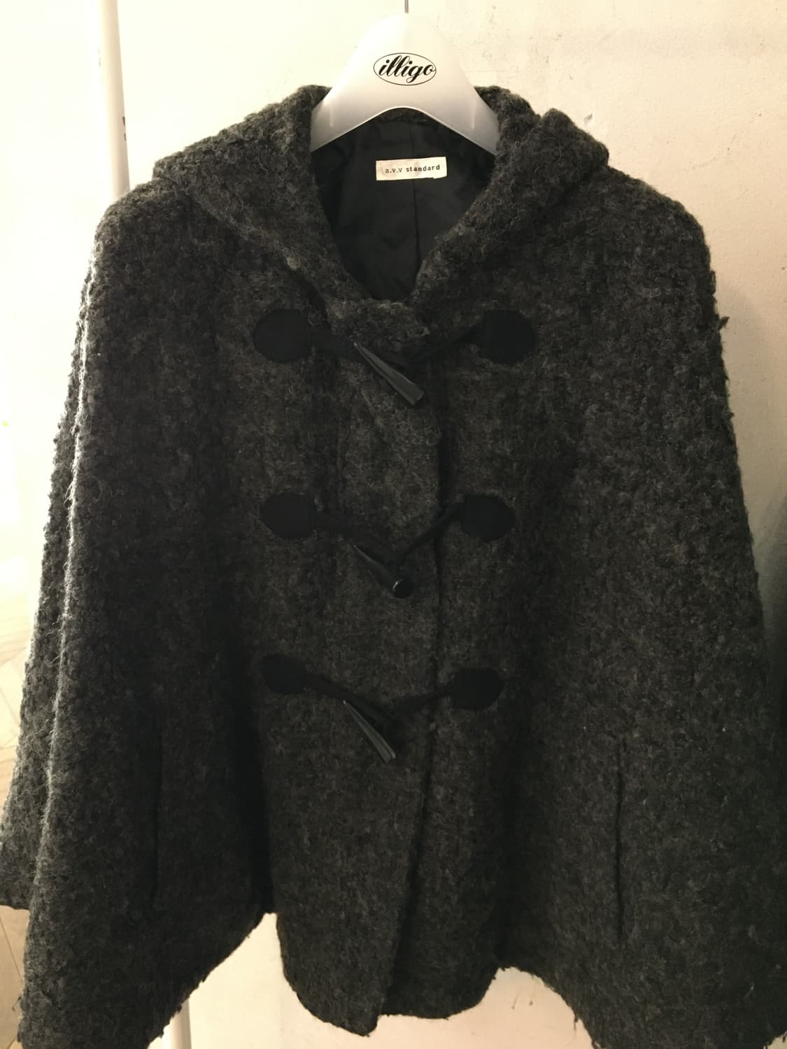 빈티지 케이프 떡볶이 코트 후드 하프코트 사와코 상품이미지3