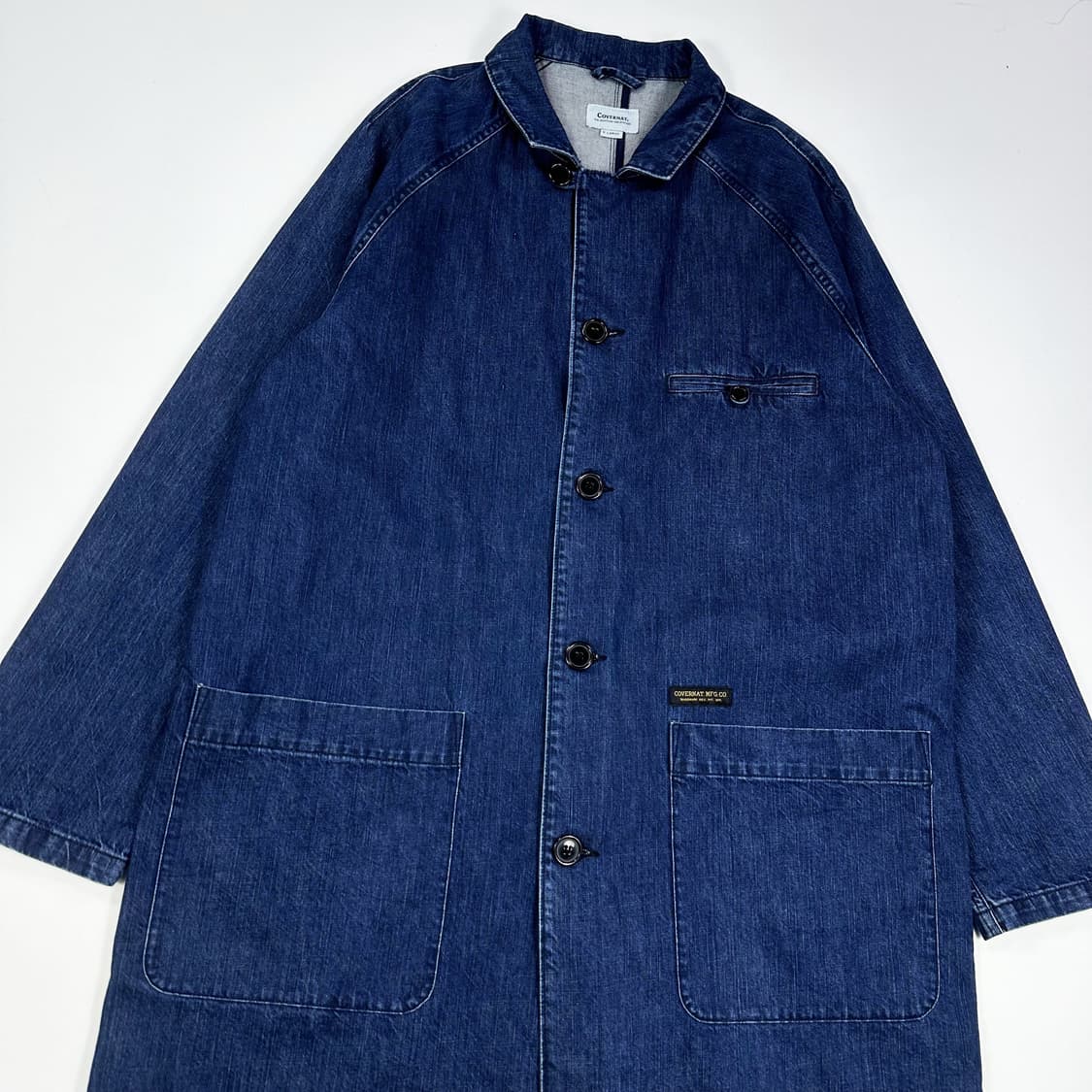 커버낫 자수 백로고 데님 롱 초어자켓 (XL) 상품이미지2