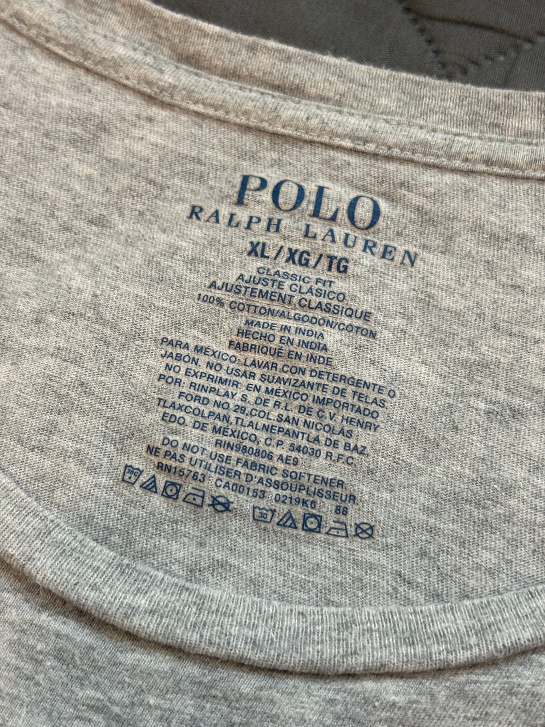 Polo 폴로랄프로렌 그레이 라운드 반팔티 상품이미지2