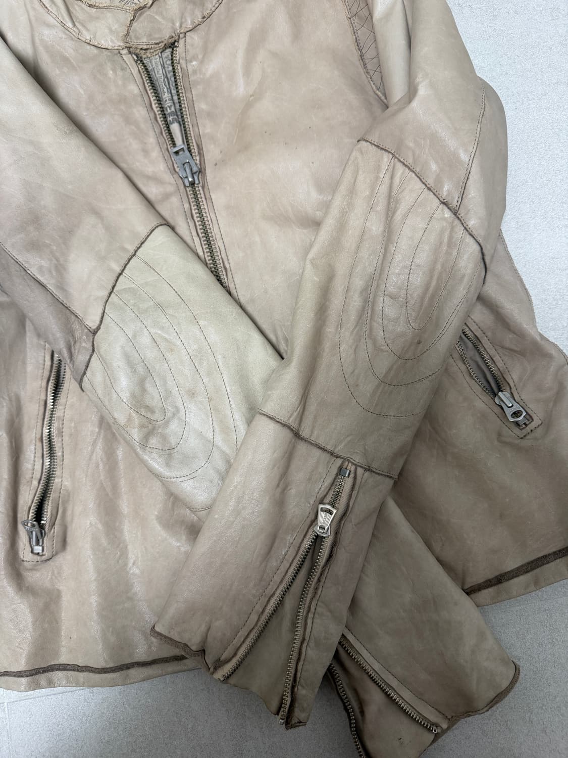 leather jacket 투웨이 아일렛 소가죽 레더자켓 상품이미지4