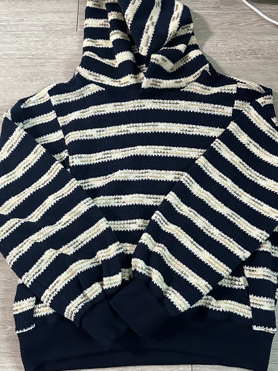 01사이즈 카락터 니트 후드 네이비 상품이미지1