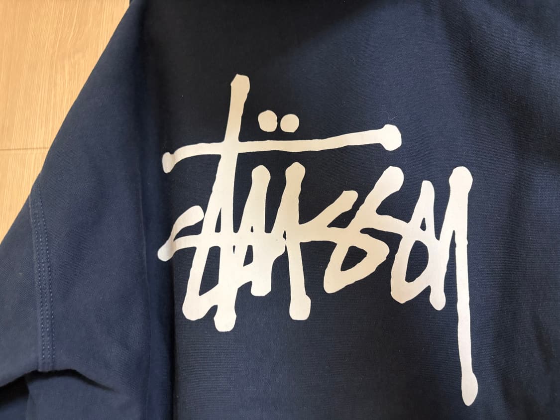 스투시 베이직 기모 후드집업 네이비 L 상품이미지8