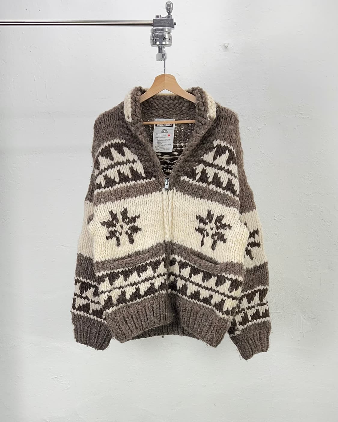 롱 하우스 노르딕 캐나다 헤비 울 코위찬 스웨터 카라 자켓 상품이미지1