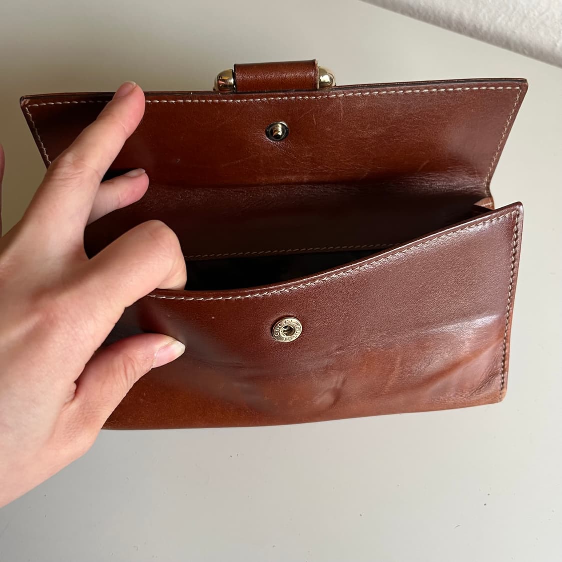 90s 구찌 뱀부 홀더 레더 장지갑 상품이미지4