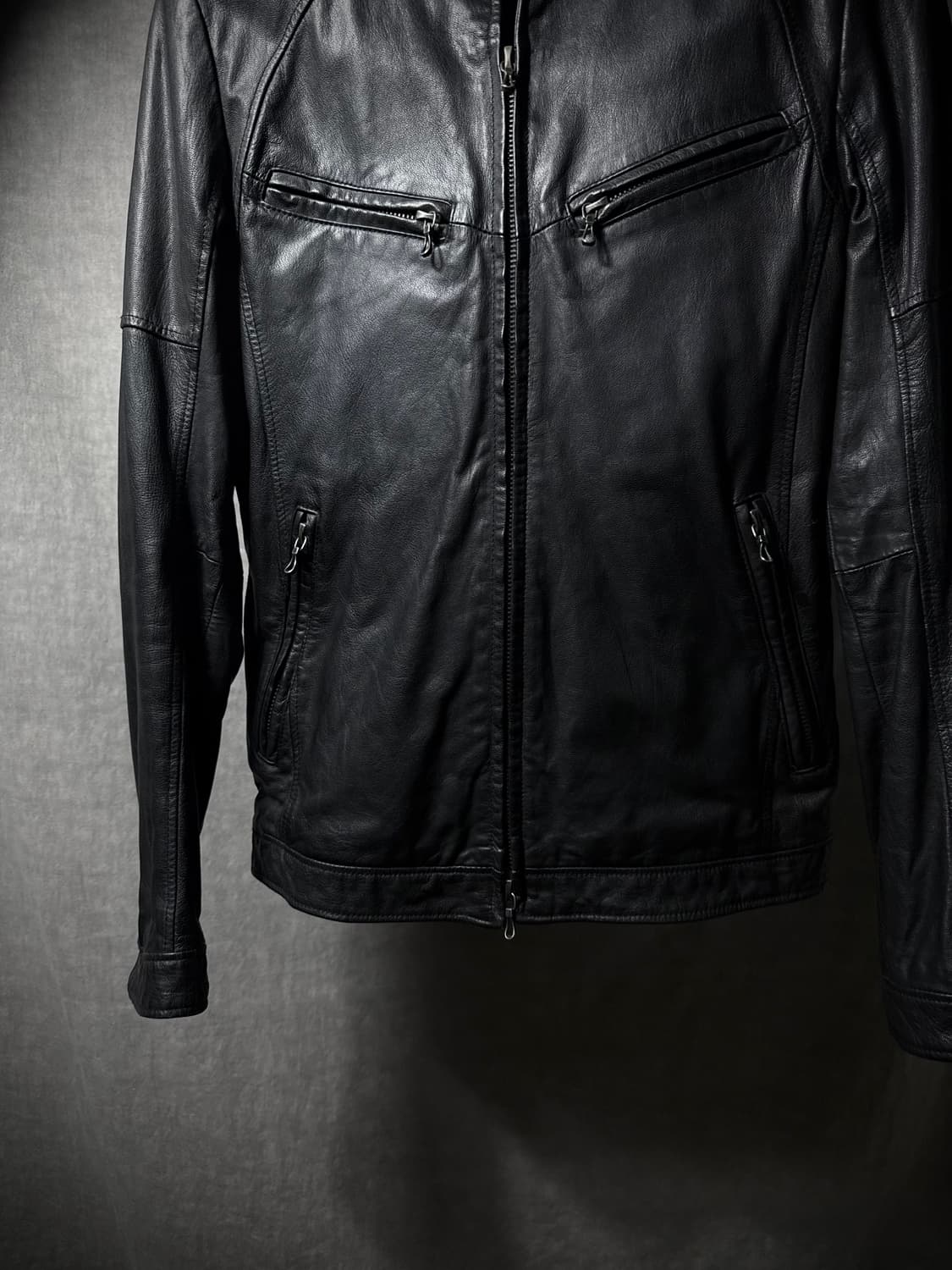 Shellac Goat Leather Stand Collar Jacket 상품이미지3