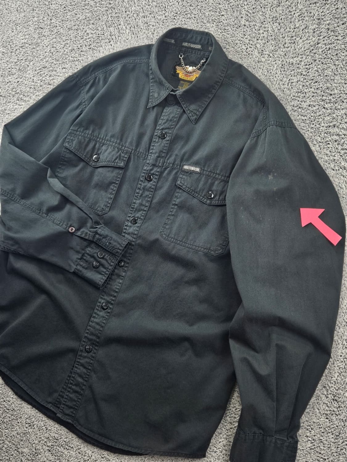 할리 데이비슨 플레임 이글 바이커 셔츠 ( L ) / 11592 상품이미지6