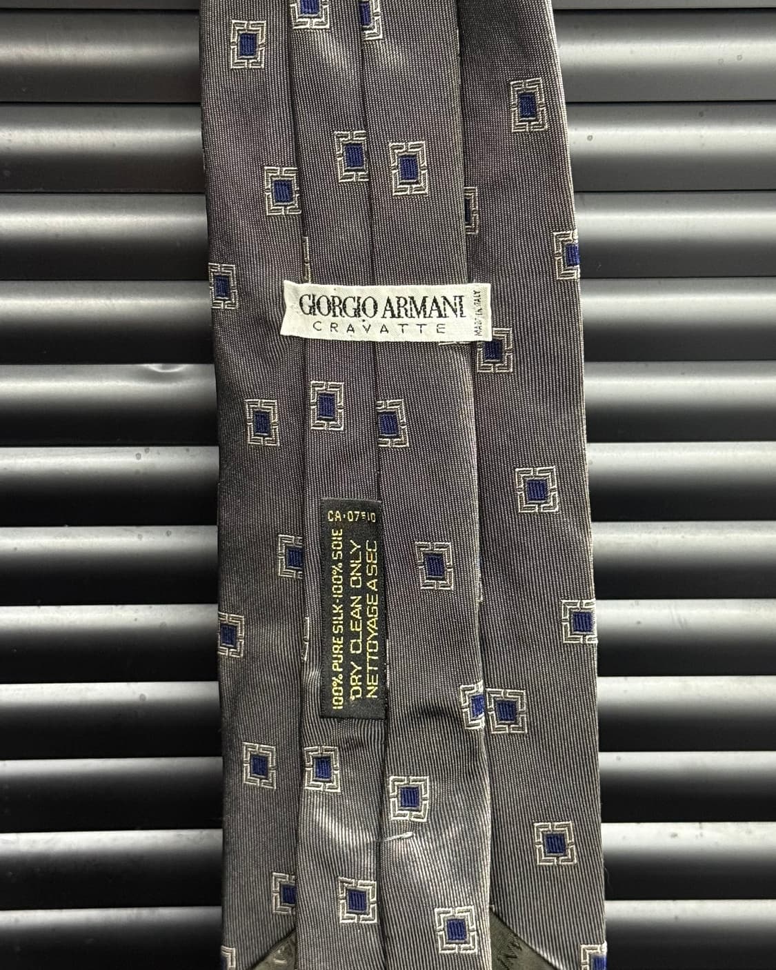 조르지오 아르마니 실크 명품 넥타이 패턴 실버 그레이 회색 락시크 펑크 상품이미지6