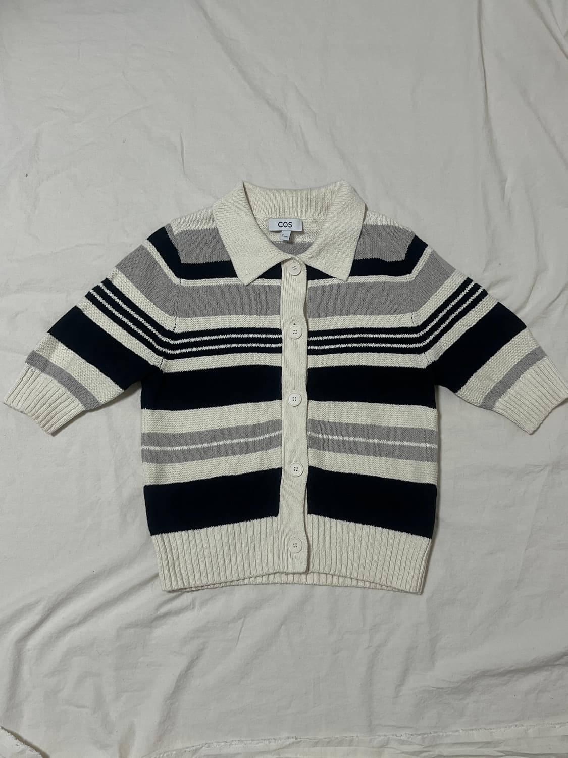 Cos 코스 스트라이프 코튼 가디건 상품이미지1