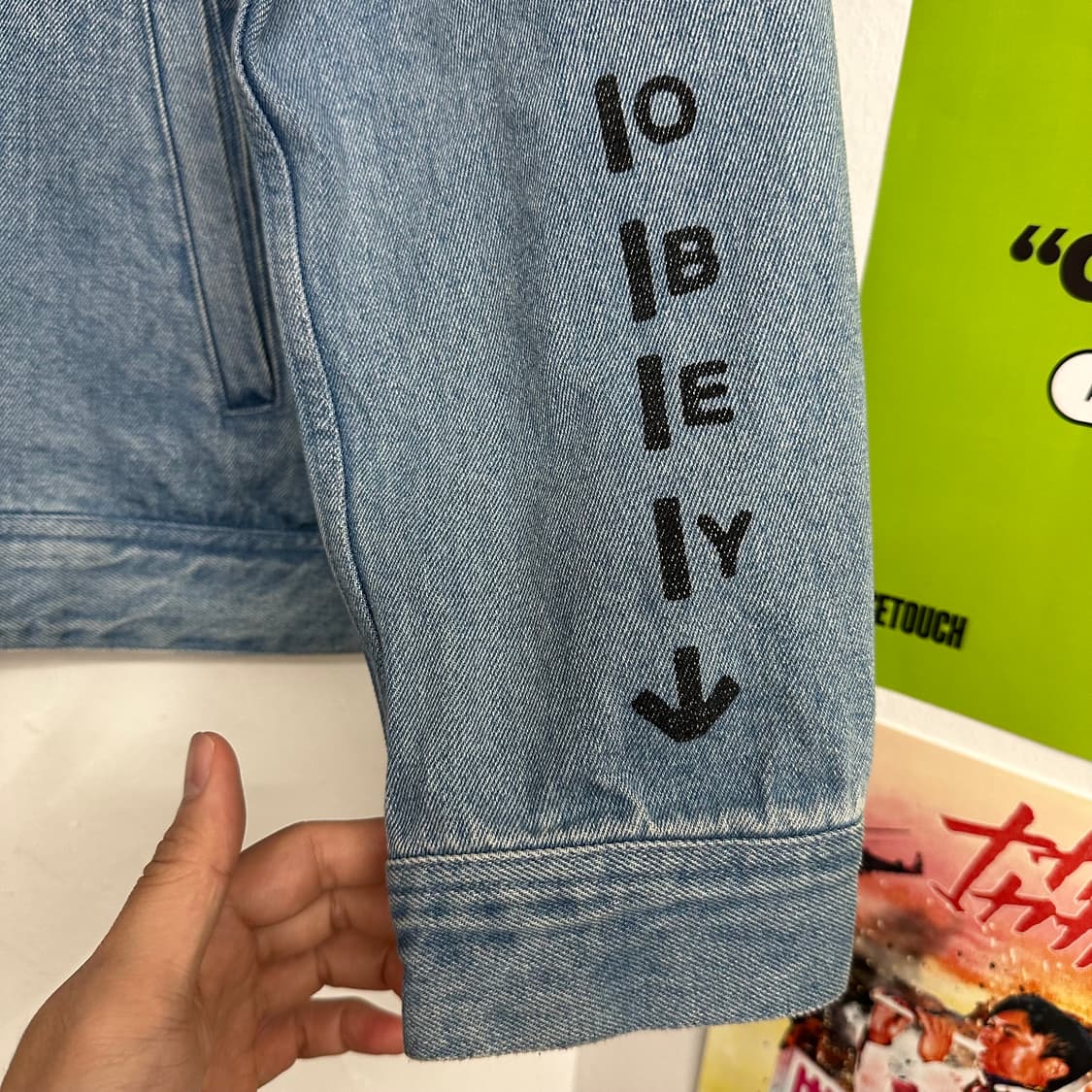 오베이 페인팅 데님 집업 자켓 상품이미지4