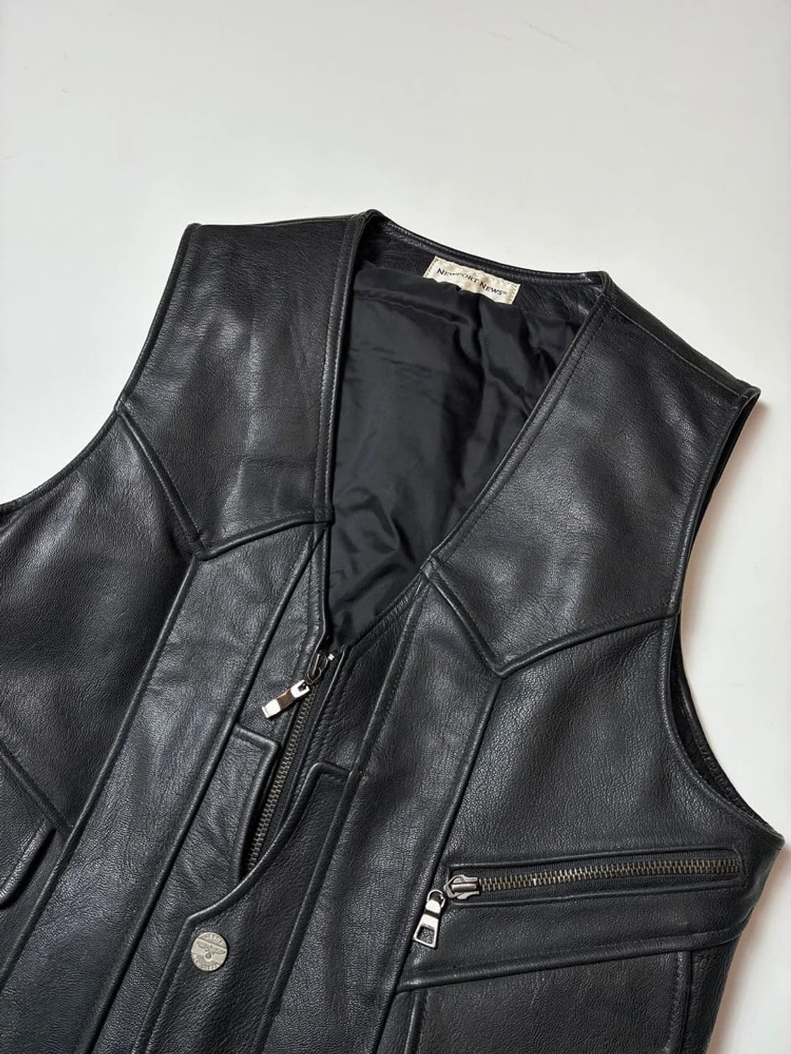 NEWPORT NEWS 90's 양가죽 파이핑 베스트 PN8468 상품이미지2