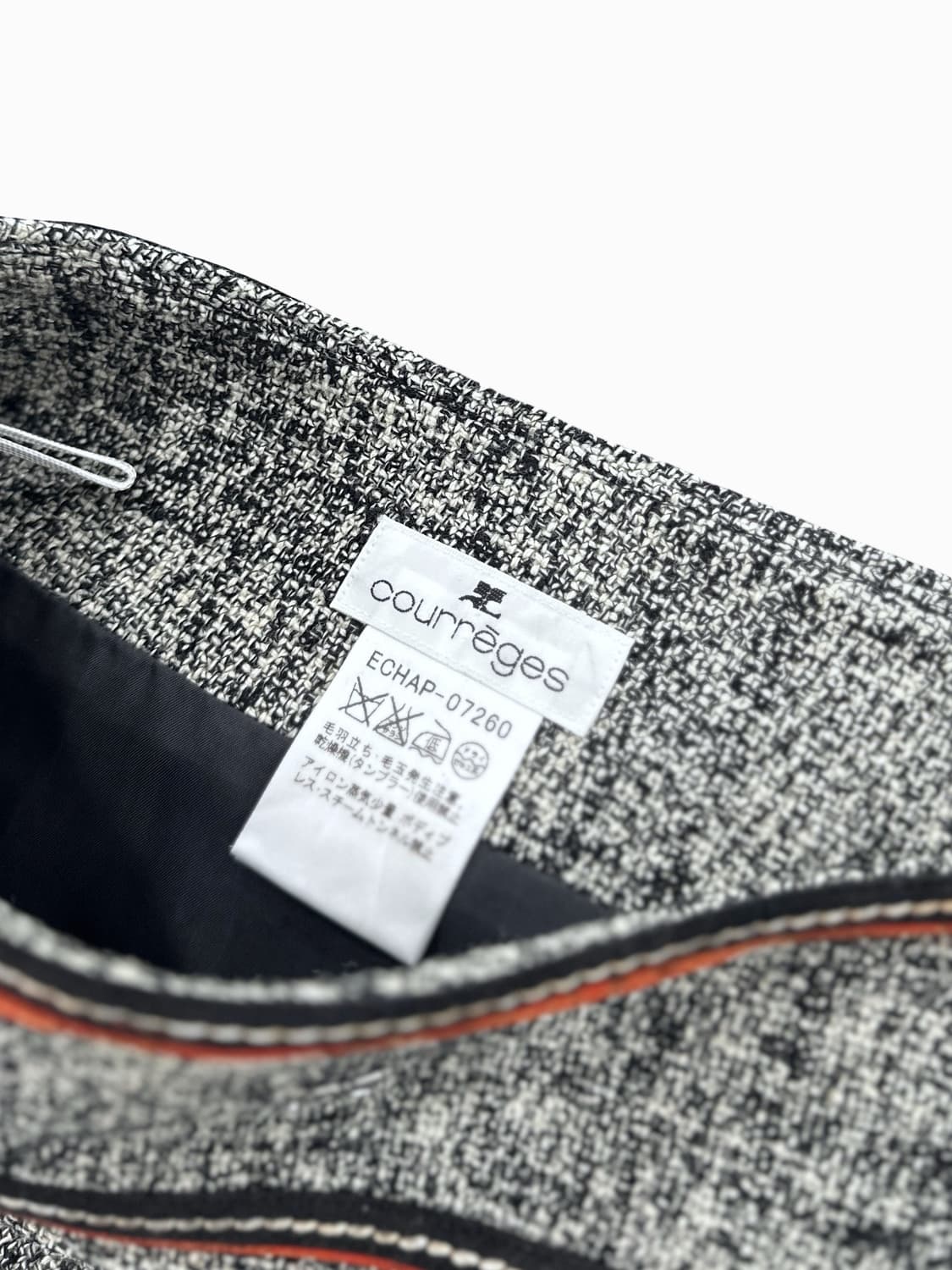 Courrèges Black & Grey Tweed Skirt 상품이미지5