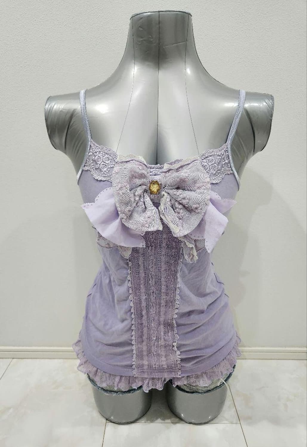 빈티지 엑시즈팜 히메갸루 리본 레이스 캐미솔 상품이미지1