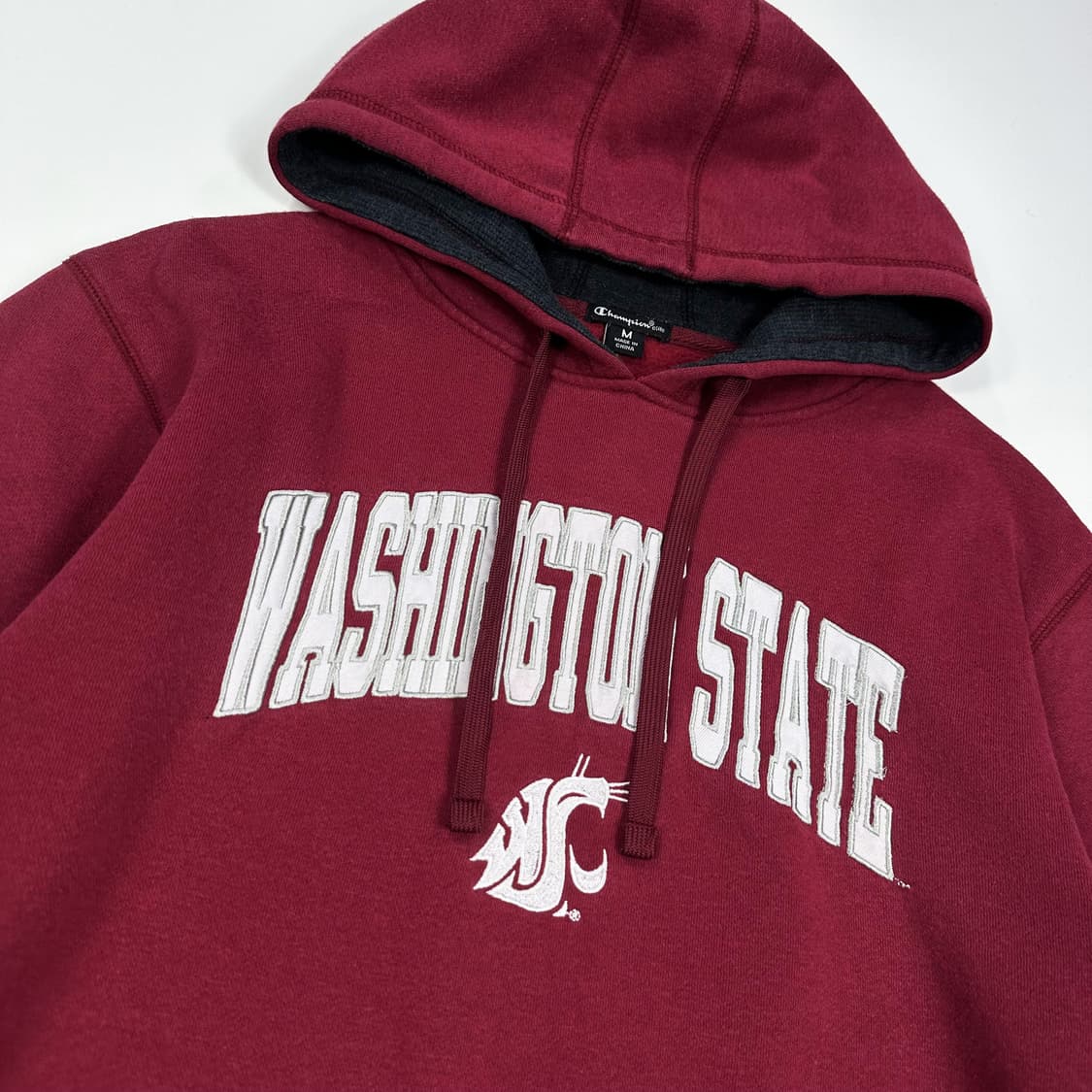 챔피온 빈티지 올드스쿨 워싱턴 칼리지 후드티 버건디 M 상품이미지3