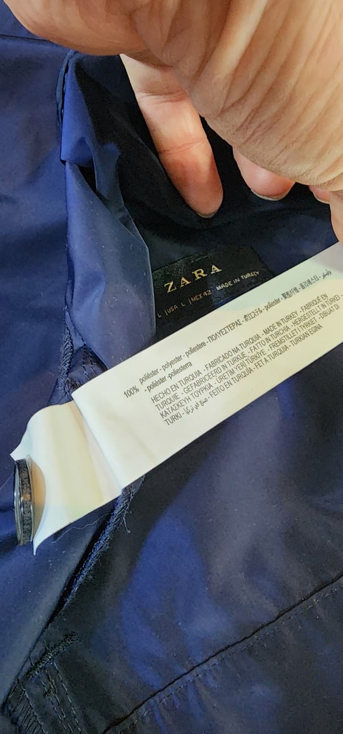 자라 네이비 폴리 워크 자켓 L 상품이미지8