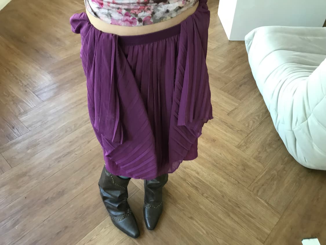 vintage purple pleats skirt 상품이미지3