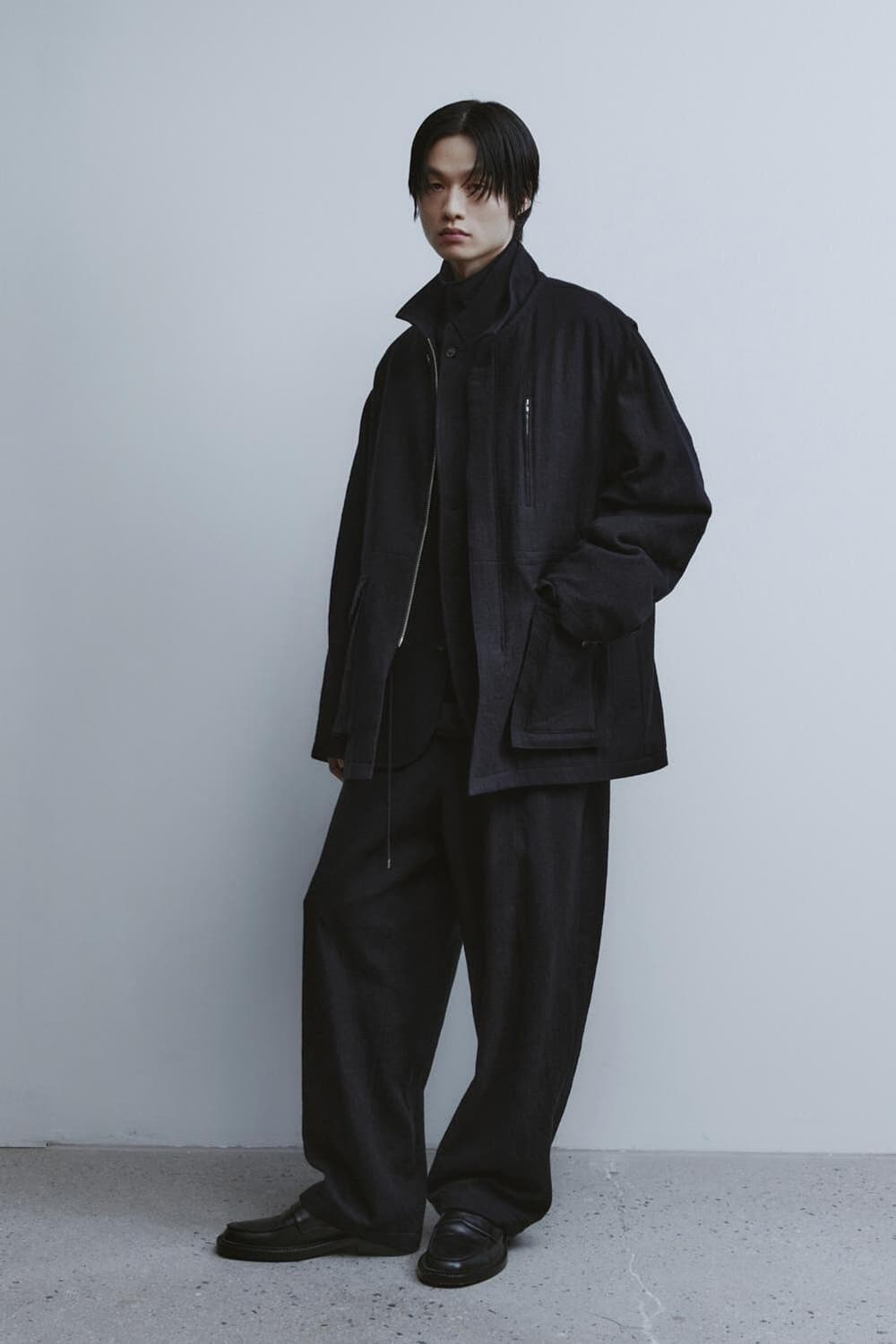 youth 유스 울 코튼 하이넥 하프 코트 블랙 M 상품이미지3