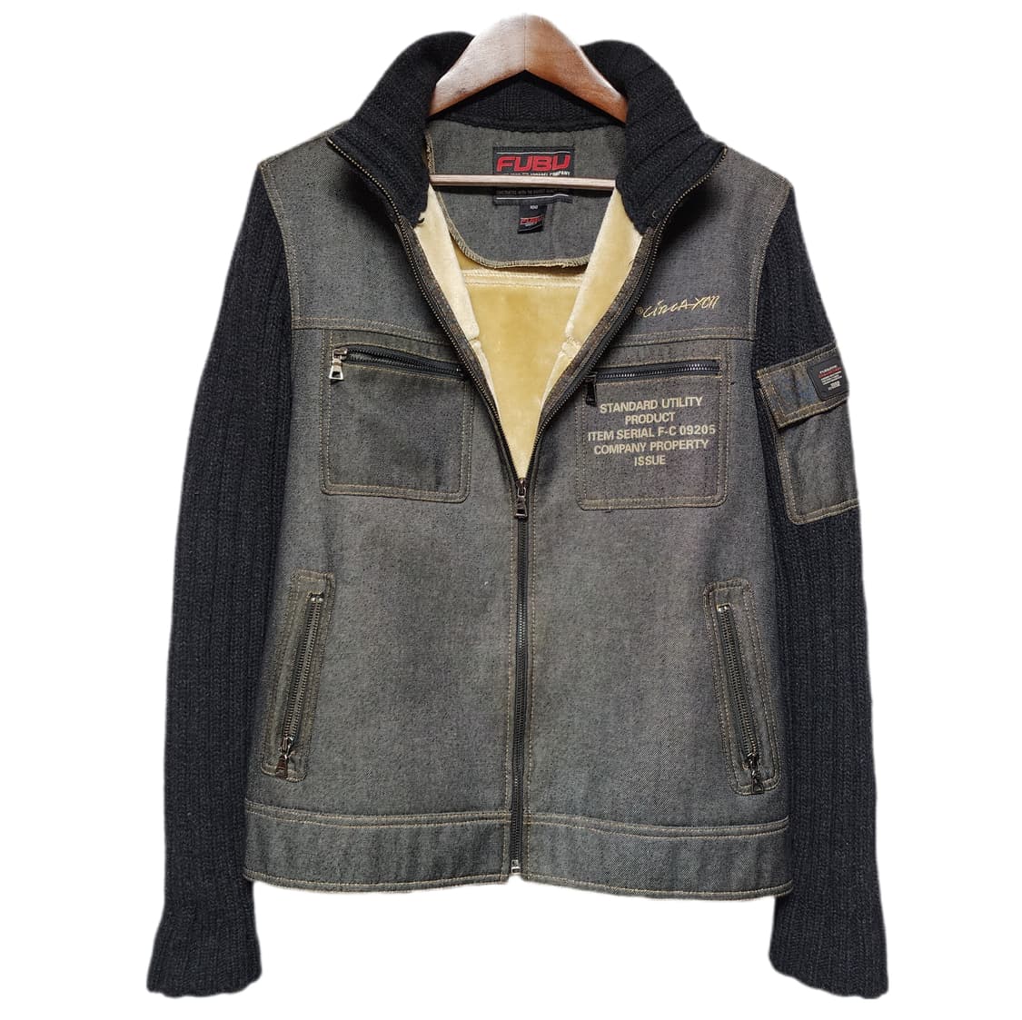FUBU 울 생지 니트집업 자켓 상품이미지1