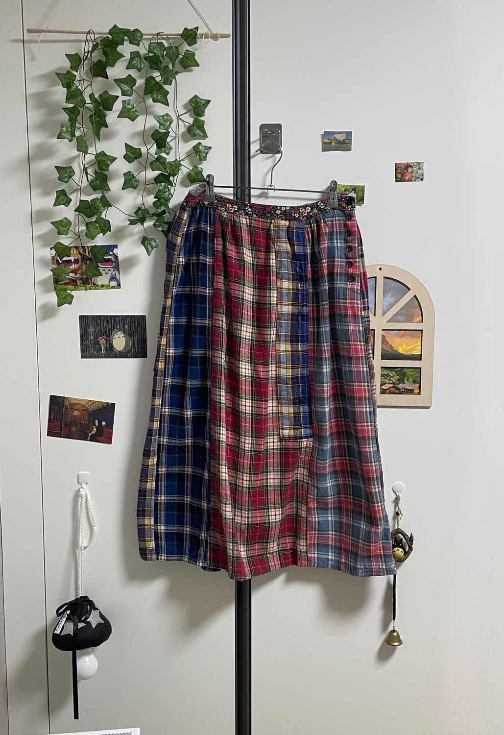 체크 패치 스커트 #롱스커트 #패치워크 상품이미지1