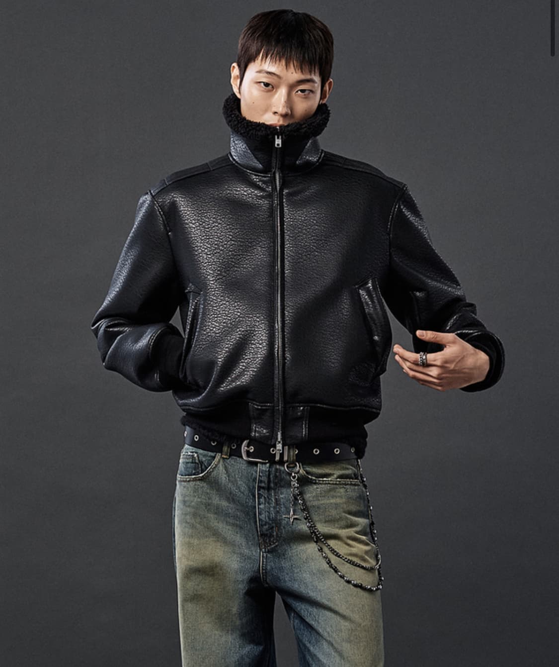 알렌느 시어링 하이넥 블루종 [2사이즈] 상품이미지1