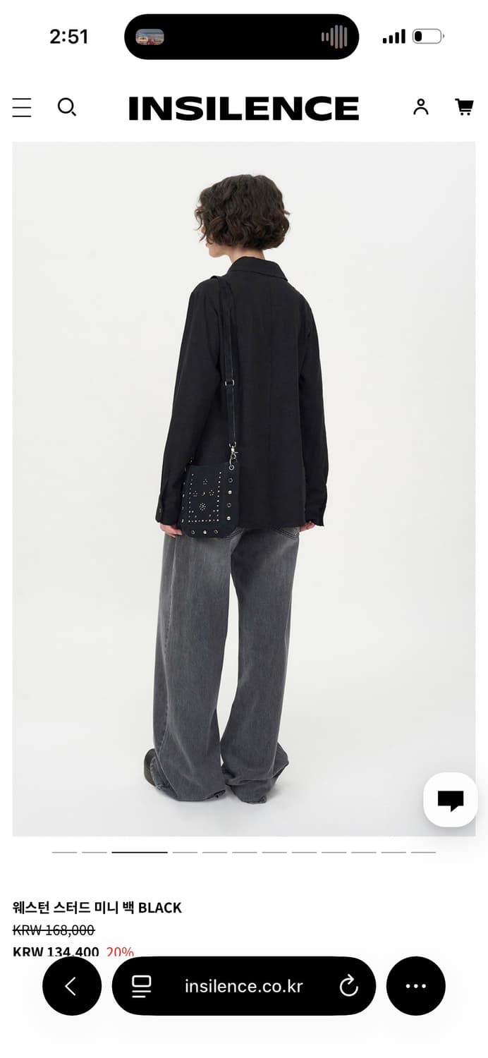 인사일런스 웨스턴 스터드 미니 백 / 구매가 168,000 상품이미지4