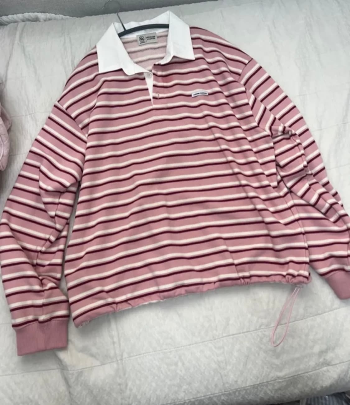 해비즘 FF STRIPE RUGBY SWEATSHIRT(PINK) 상품이미지1